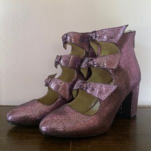 Ava & Aiden Sparkly Purple Chunky Heels